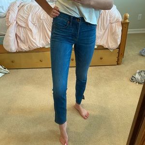 Madewell cropped jeans with slit